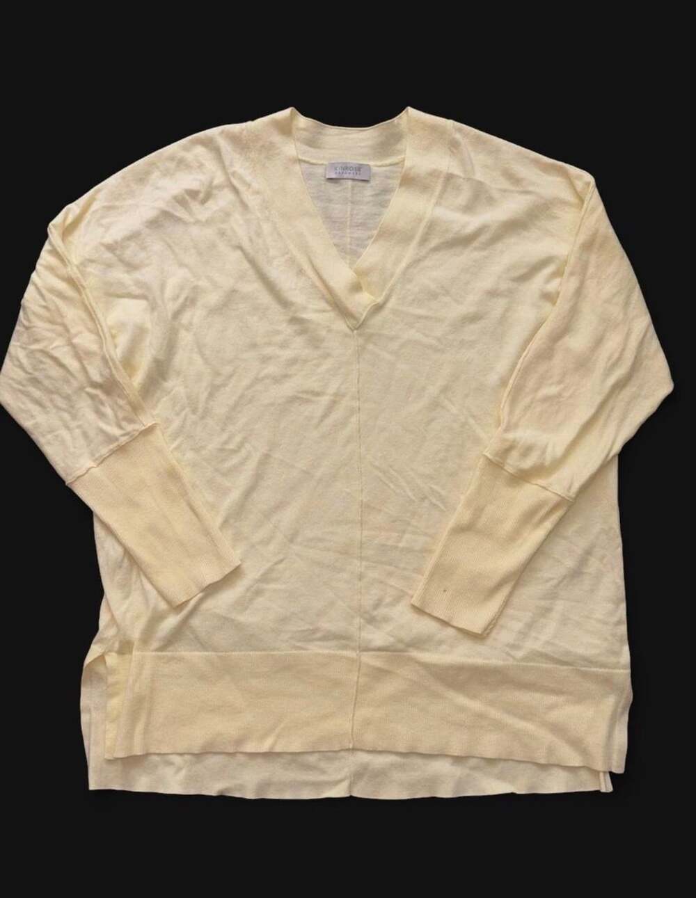 Kinross Cashmere V-Neck Sweater Yellow